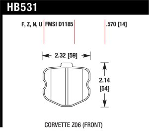 Chevrolet Corvette Brake Pads - Performance - Front - Hawk Performance - HP+ - `06-`10